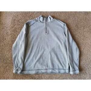 Tommy Bahama Half Zip Pullover Sweatshirt Men's Medium Reversible Grey